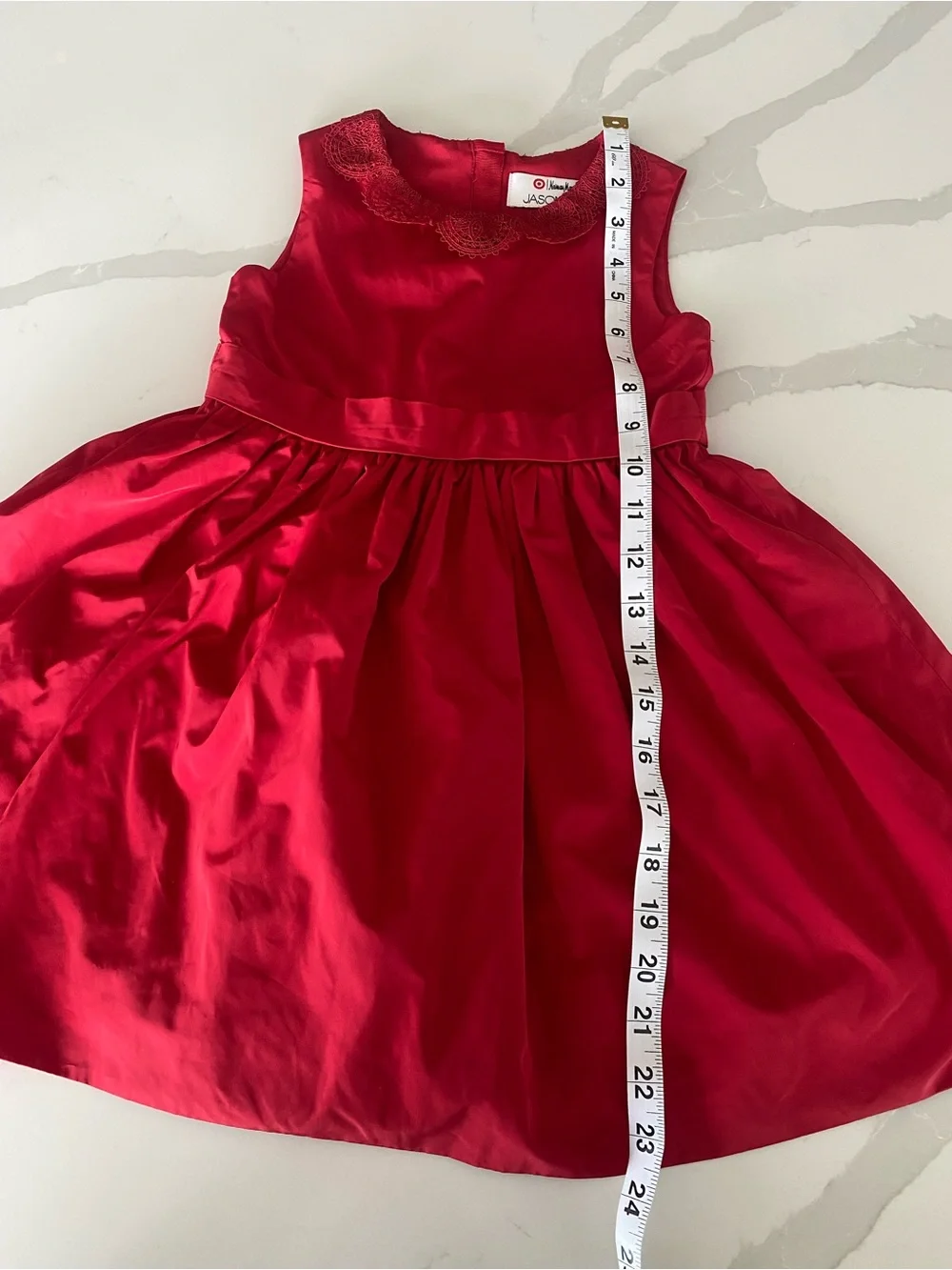 Jason Wu Neiman Marcus Girls Red Holiday Lace Collar Bow Lined Dress 4T